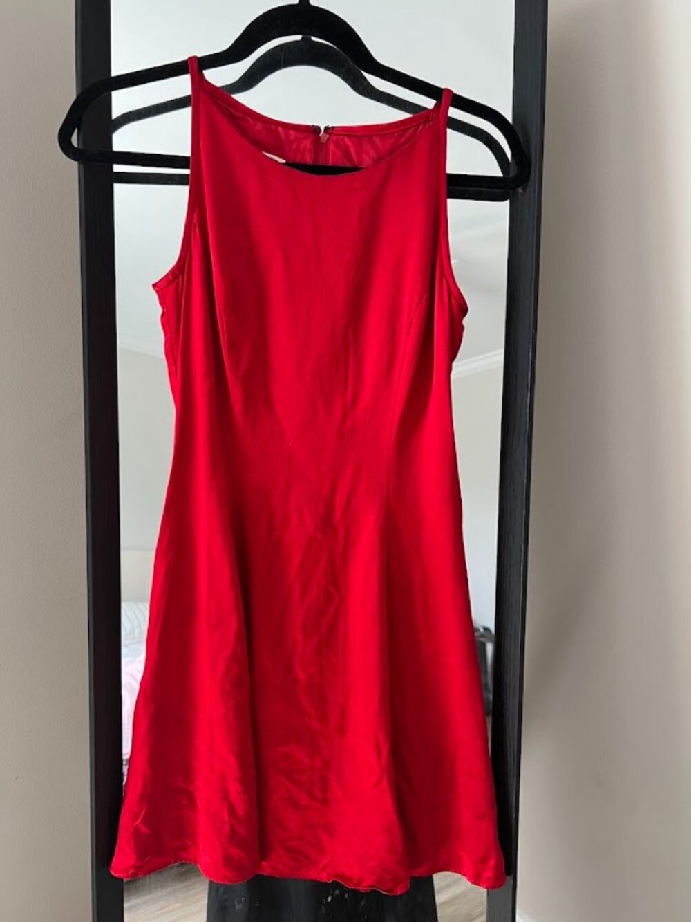 Jessica Mcclintock Gunne Sax Red Satin Mini Dress Vintage